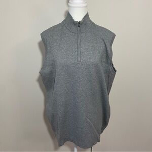 Peter Millar Crown Sport Gray 1/4 Zip-Up Vest Large